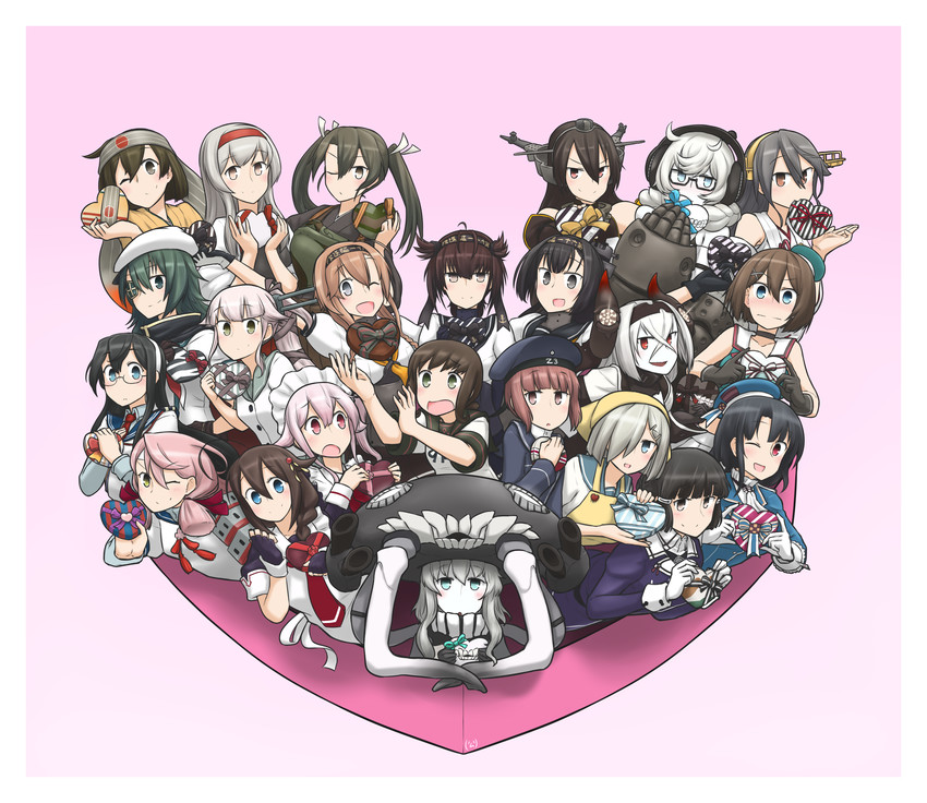shigure, fubuki, shigure kai ni, zuikaku, hamakaze, and 29 more (kantai collection) drawn by hamu_koutarou