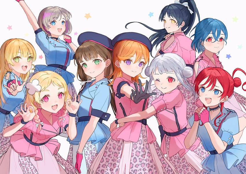 shibuya kanon, heanna sumire, tang keke, arashi chisato, hazuki ren, and 4 more (love live! and 1 more) drawn by ban_(one_ban7241)