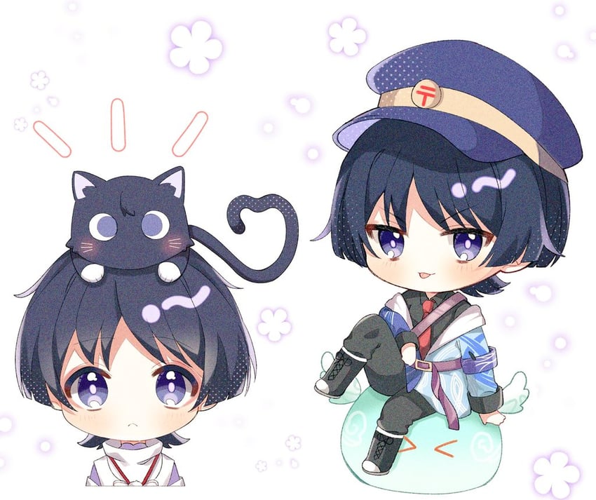 slime, scaramouche, and anemo slime (genshin impact) drawn by moco_(moco_8854)