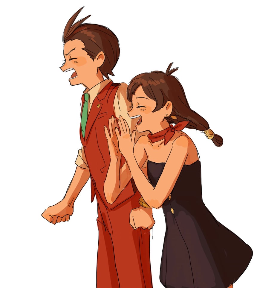 apollo justice and trucy wright (ace attorney) drawn by renshu_usodayo