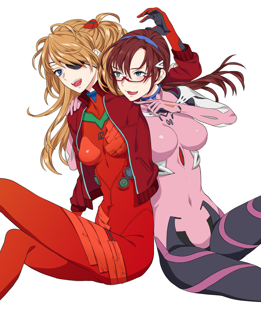 souryuu asuka langley and makinami mari illustrious (neon genesis evangelion and 2 more) drawn by takase_(harakiri)