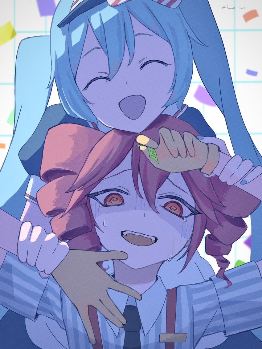 hatsune miku and kasane teto (vocaloid and 2 more) drawn by furuse_illust