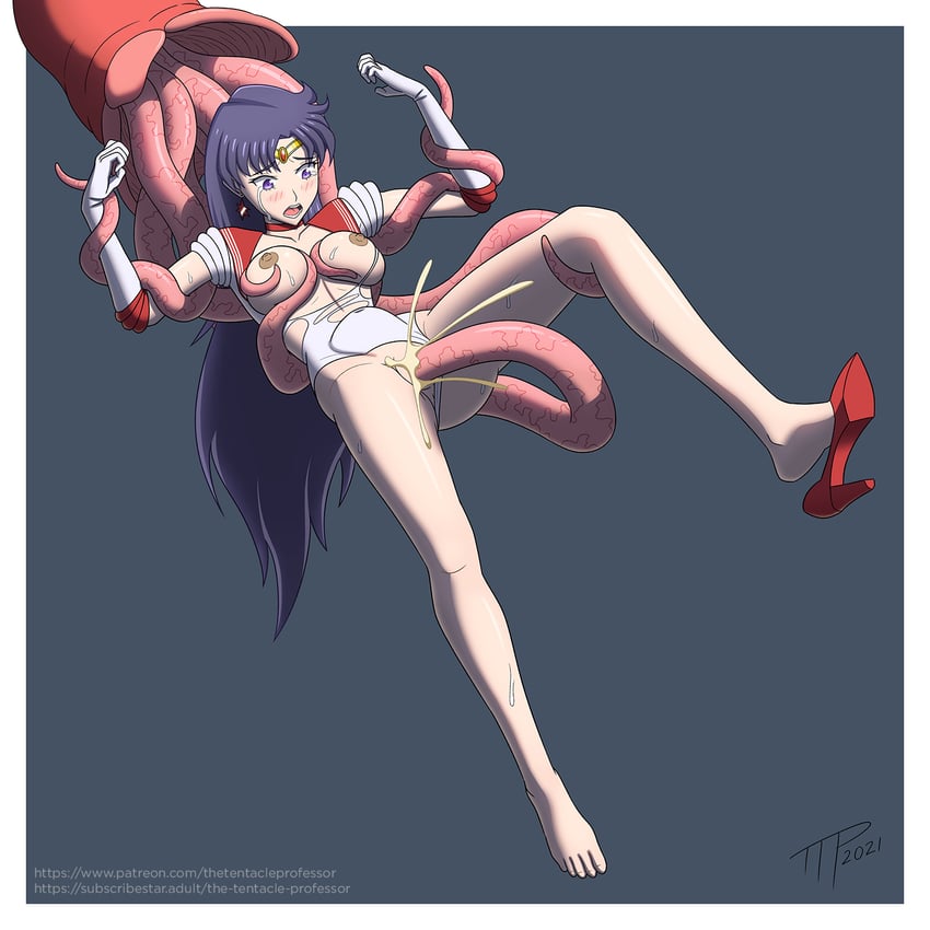 hino rei and sailor mars (bishoujo senshi sailor moon) drawn by the_tentacle_professor