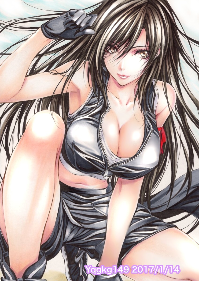 tifa lockhart (final fantasy and 2 more) drawn by maruto_(marutohonpo)