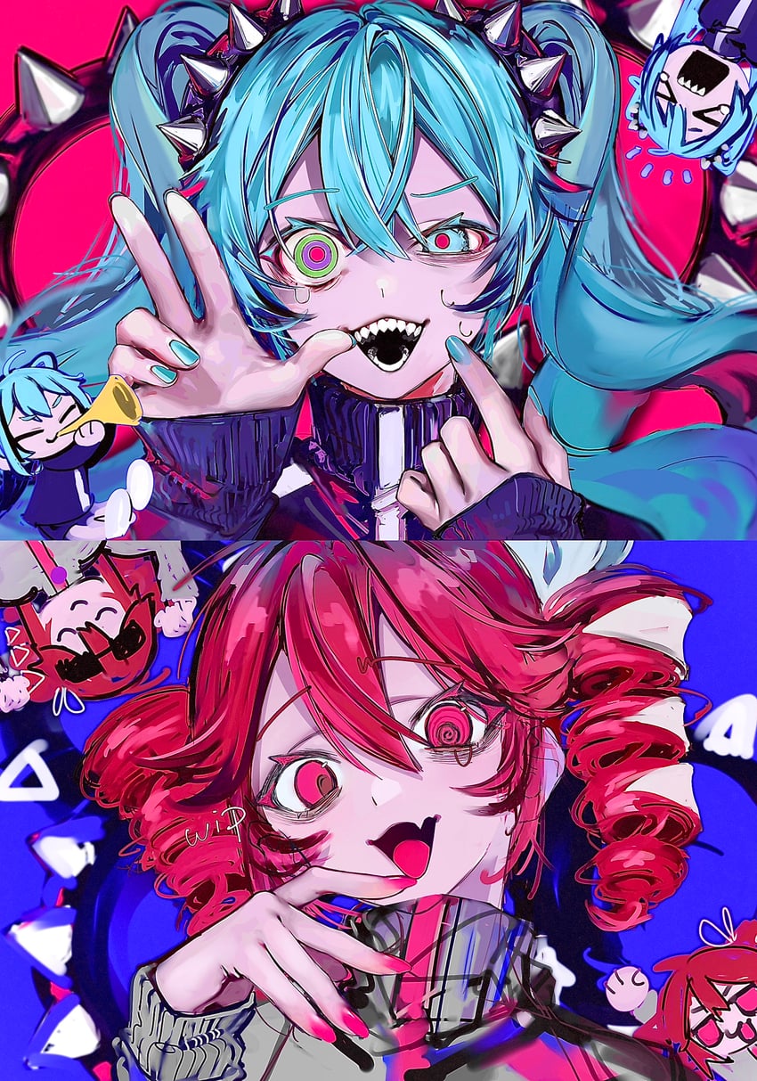hatsune miku and kasane teto (vocaloid and 2 more) drawn by nept_o