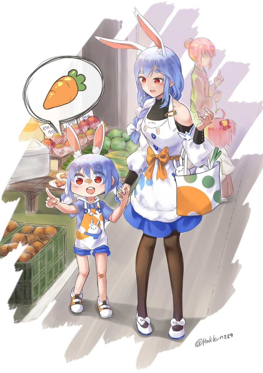usada pekora, sakura miko, don-chan, and pekomama (hololive) drawn by hakkun229