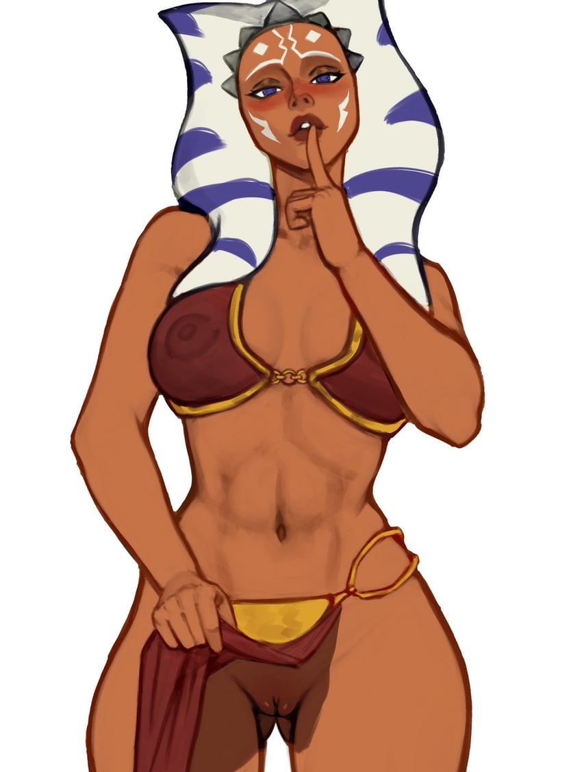 ahsoka tano, princess leia, and huttslayer leia (star wars) drawn by akeowi