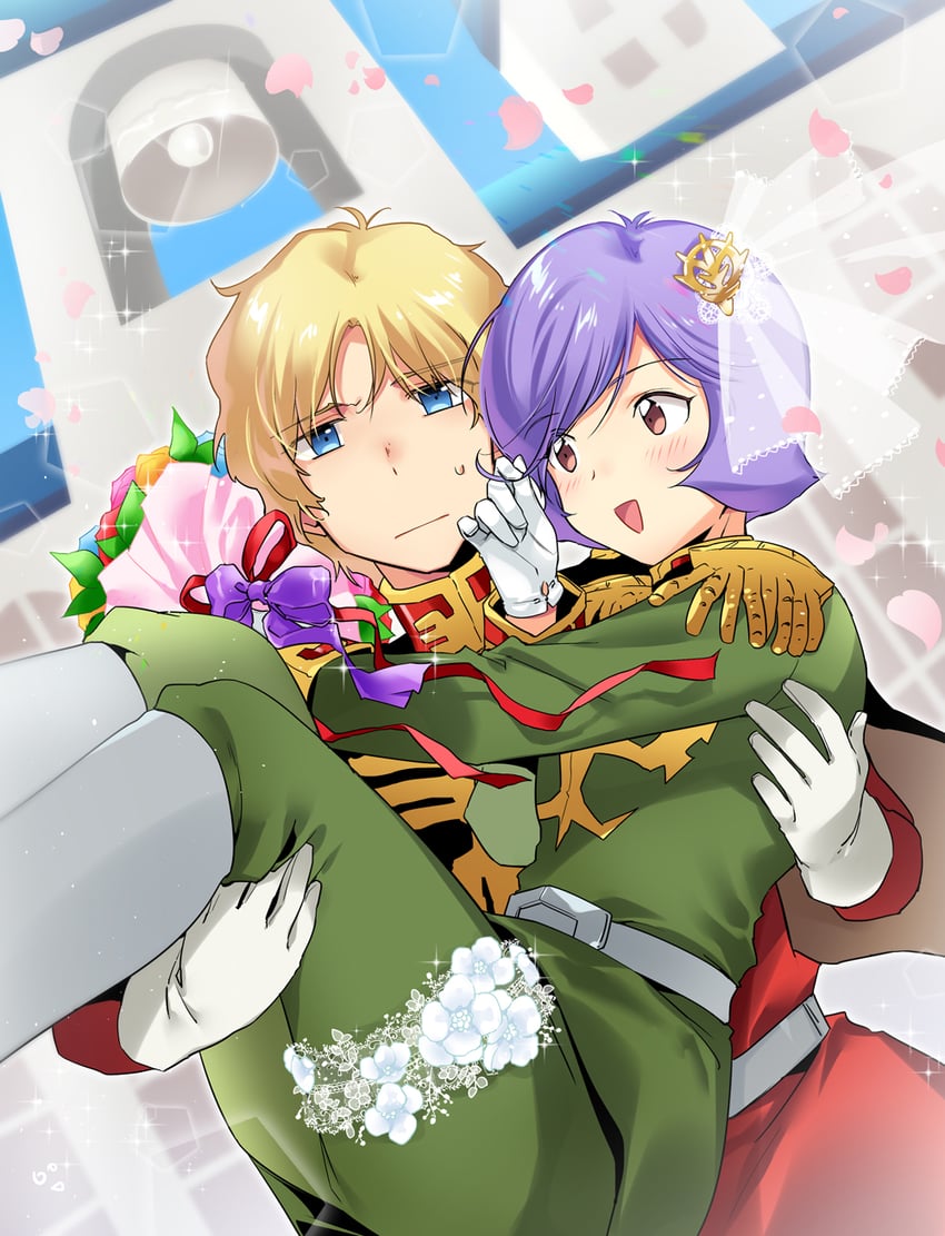 char aznable and garma zabi (gundam and 1 more) drawn by p.kibi