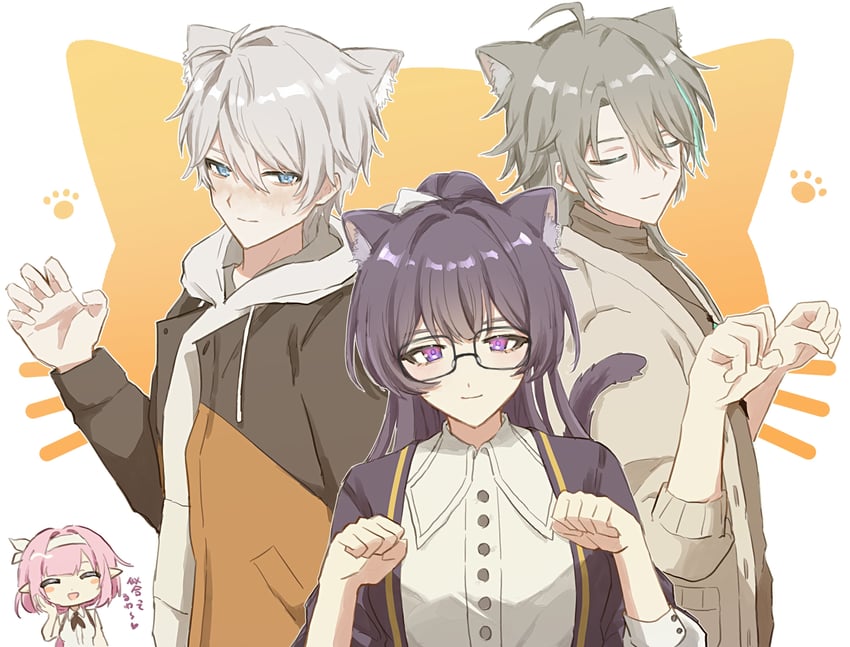 elysia, kevin kaslana, su, and mei (honkai and 1 more) drawn by cxx09x