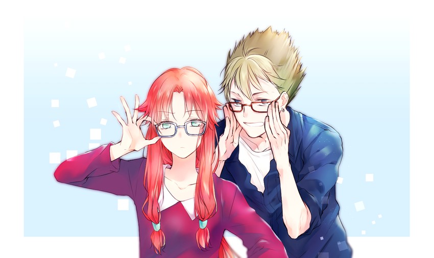 kevin graham and ries argent (eiyuu densetsu and 1 more) drawn by soap_(user_kghh4755)