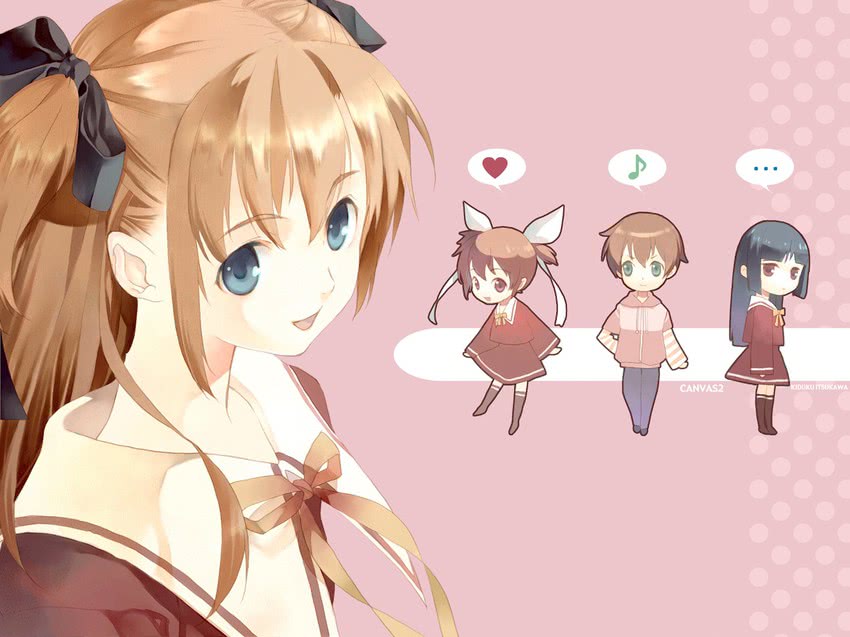 housen elis, hagino kana, kikyou kiri, and misaki sumire (canvas and 1 more)