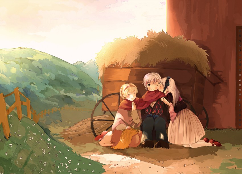 russia, belarus, and ukraine (axis powers hetalia) drawn by shione
