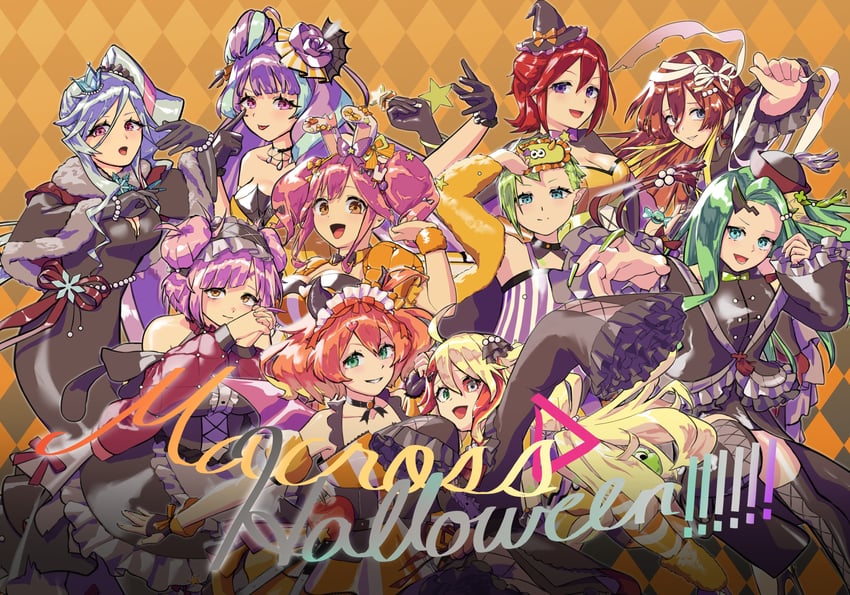 mikumo guynemer, freyja wion, kaname buccaneer, makina nakajima, reina prowler, and 5 more (macross and 2 more) drawn by utari