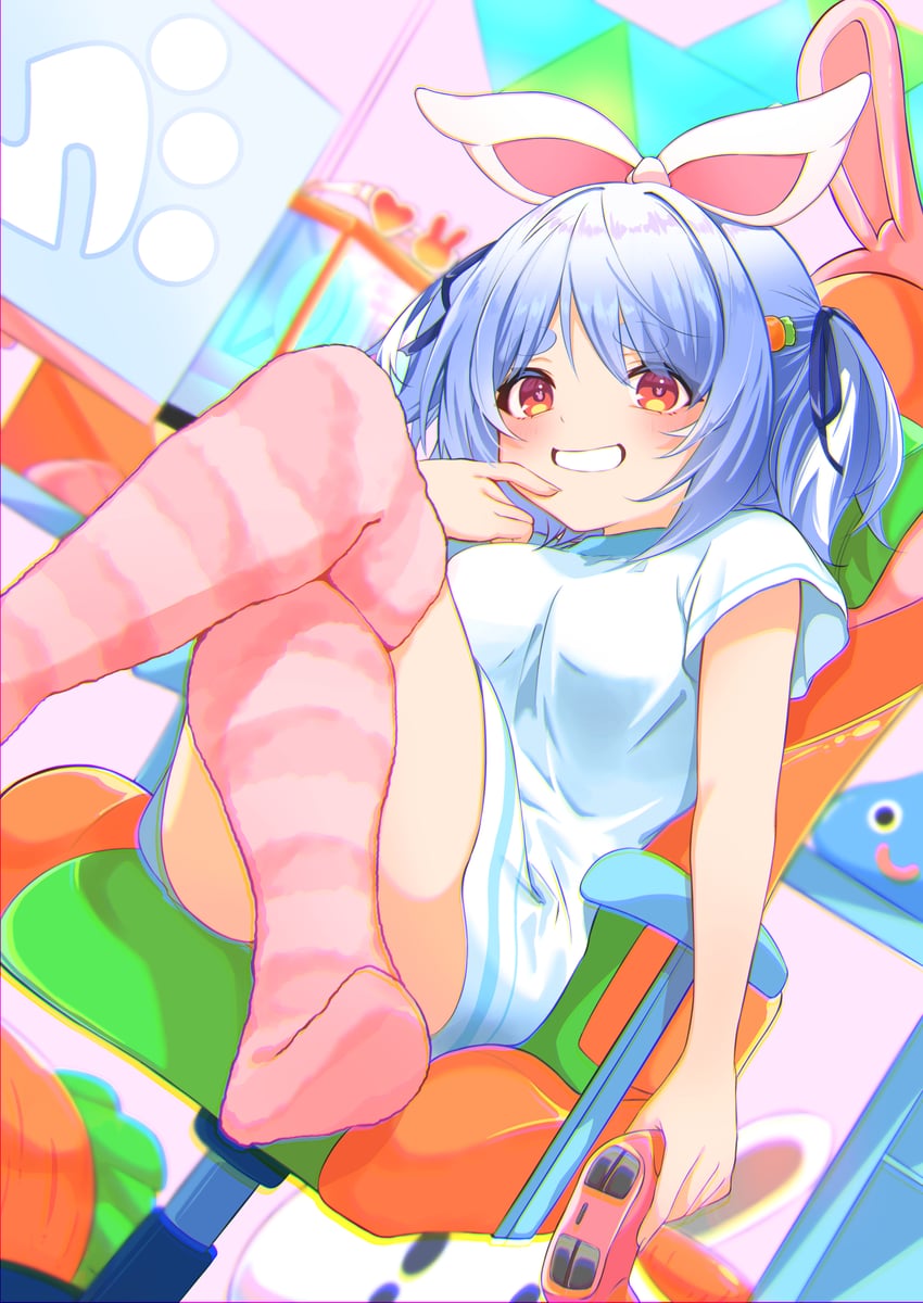 usada pekora, slime, and pekomon (hololive and 1 more) drawn by amaguri_(guri_0330)