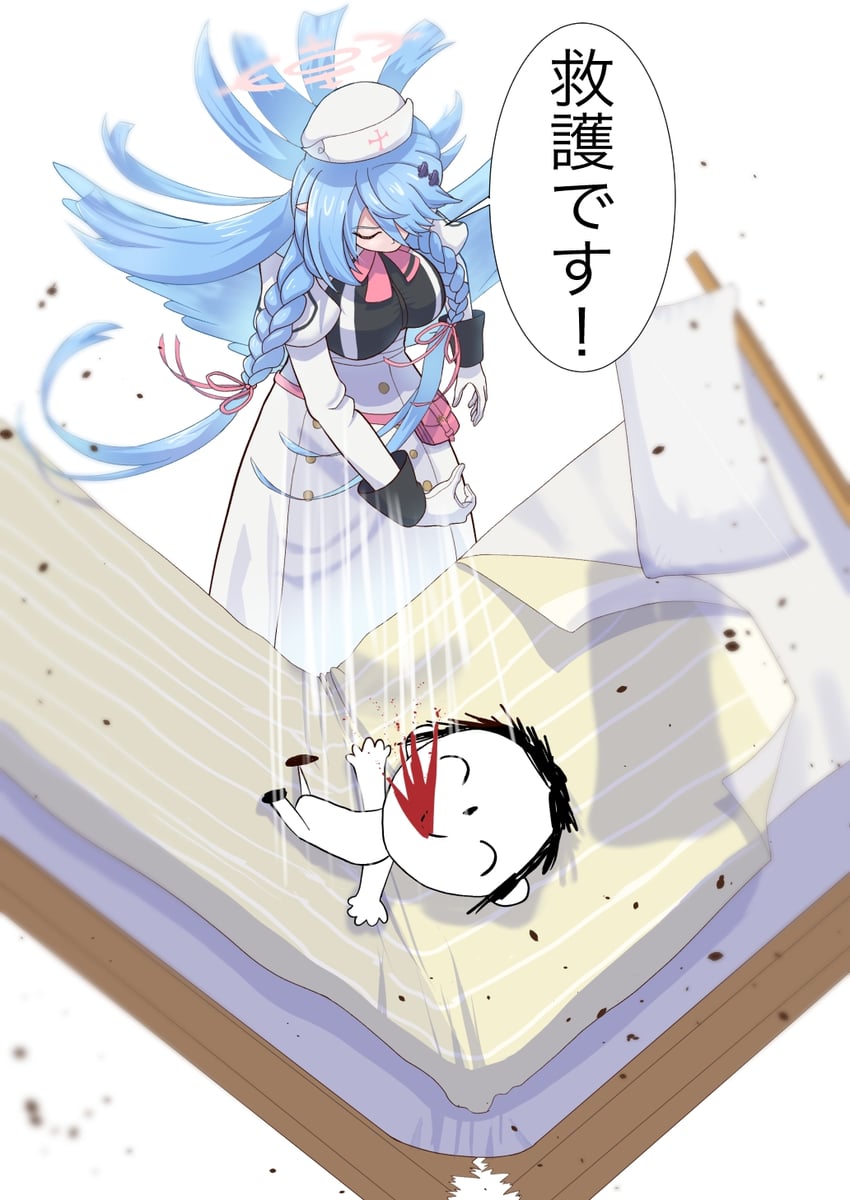 sensei, doodle sensei, and mine (blue archive) drawn by rokkii_(pixiv77873722)