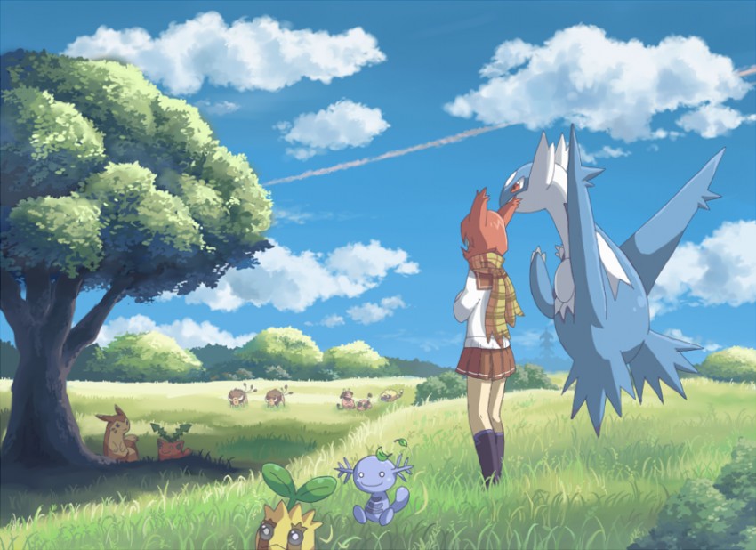 latias, furret, latios, wooper, hoppip, and 5 more (pokemon) drawn by sen_pic