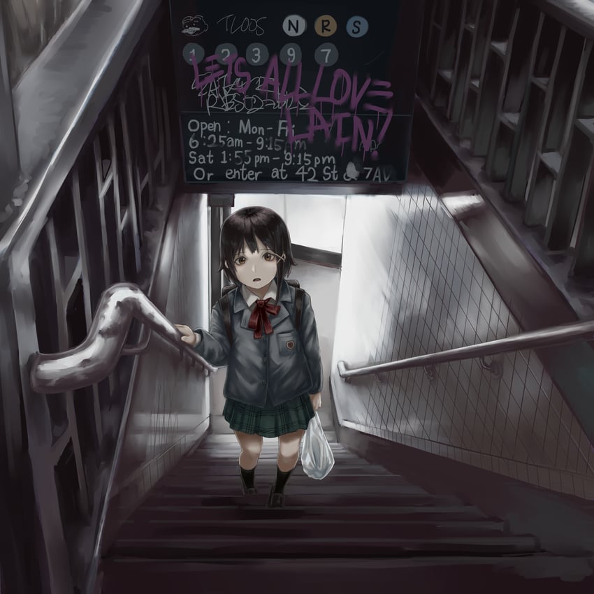 iwakura lain and spurdo sparde (serial experiments lain) drawn by diu9you