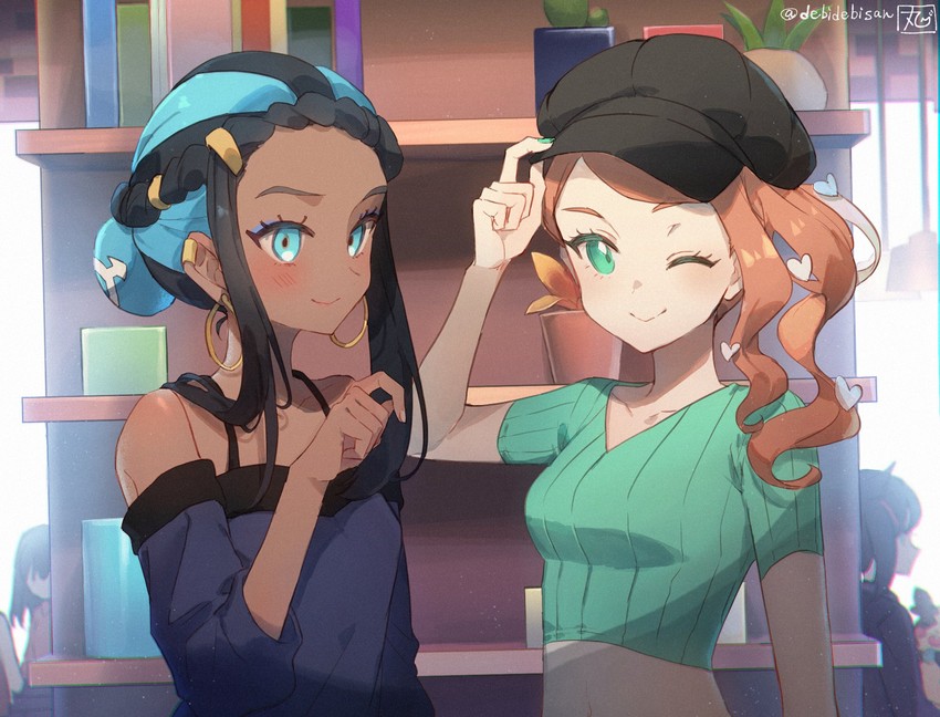 marnie, nessa, sonia, and morpeko (pokemon and 2 more) drawn by oomori_(kswmr)