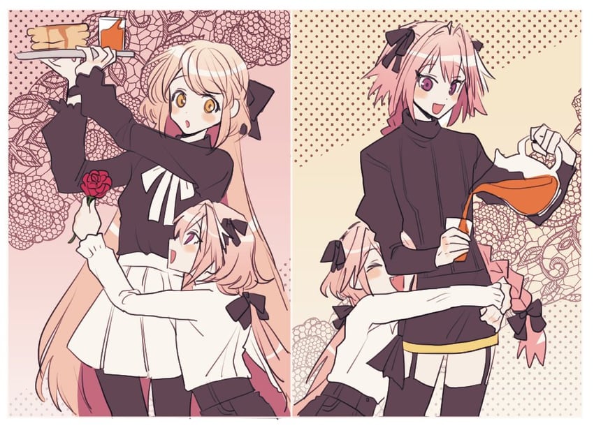 astolfo, liss meier, and lelahel meier (original and 2 more) drawn by koyashaka