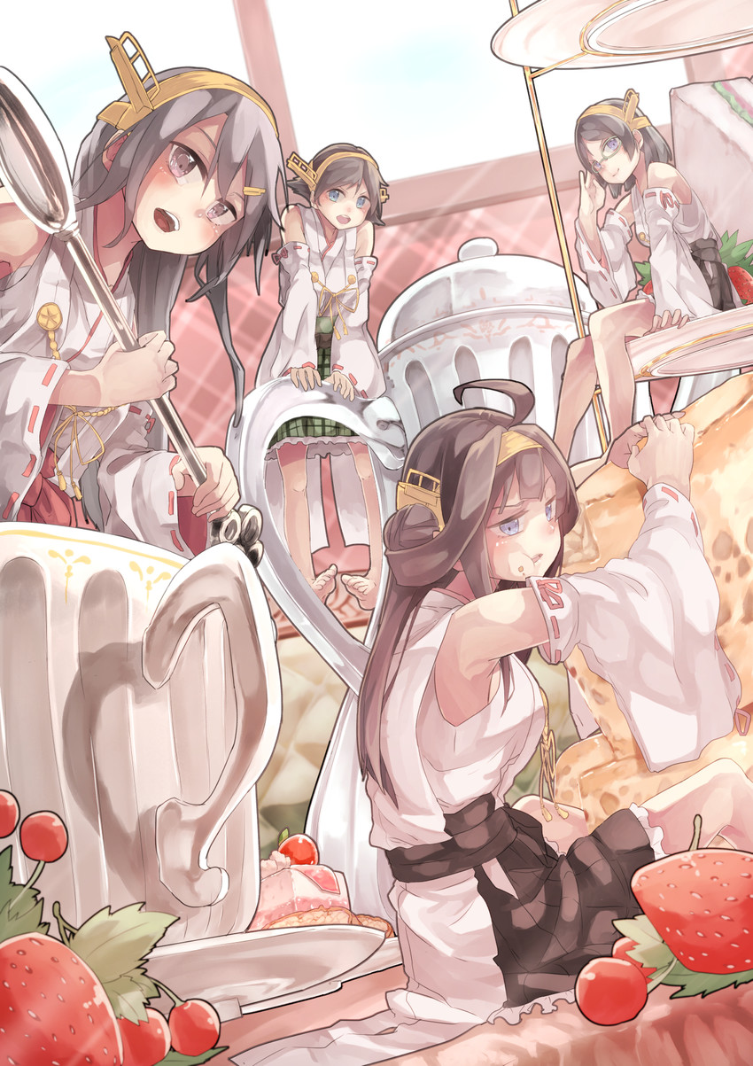 kongou, haruna, hiei, and kirishima (kantai collection) drawn by saraki