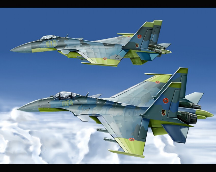 yellow 13 and yellow 4 (ace combat and 1 more) drawn by kcme