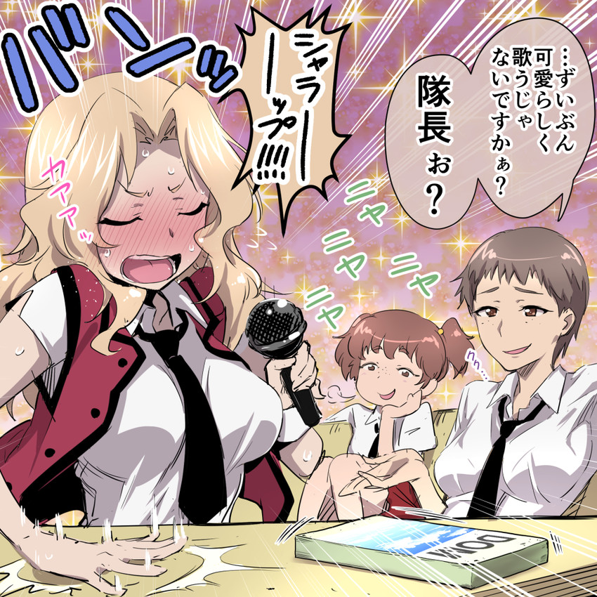 kay, alisa, and naomi (girls und panzer) drawn by nakahira_guy