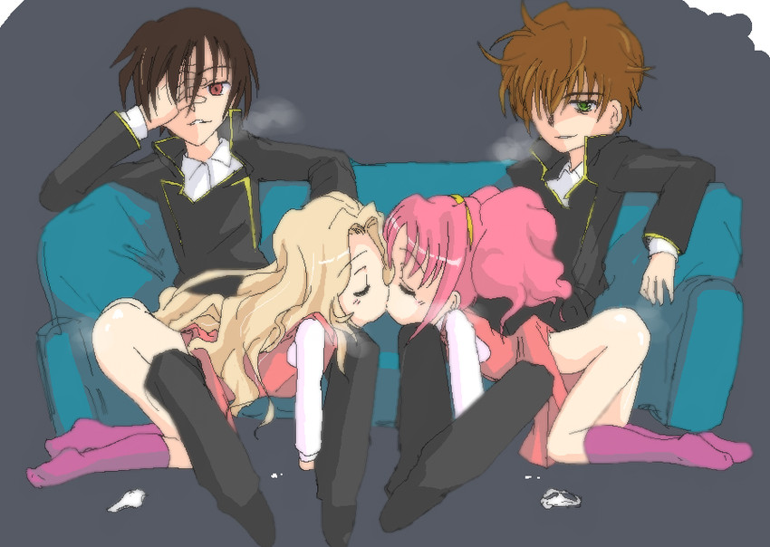 lelouch vi britannia, kururugi suzaku, nunnally vi britannia, and anya alstreim (code geass)