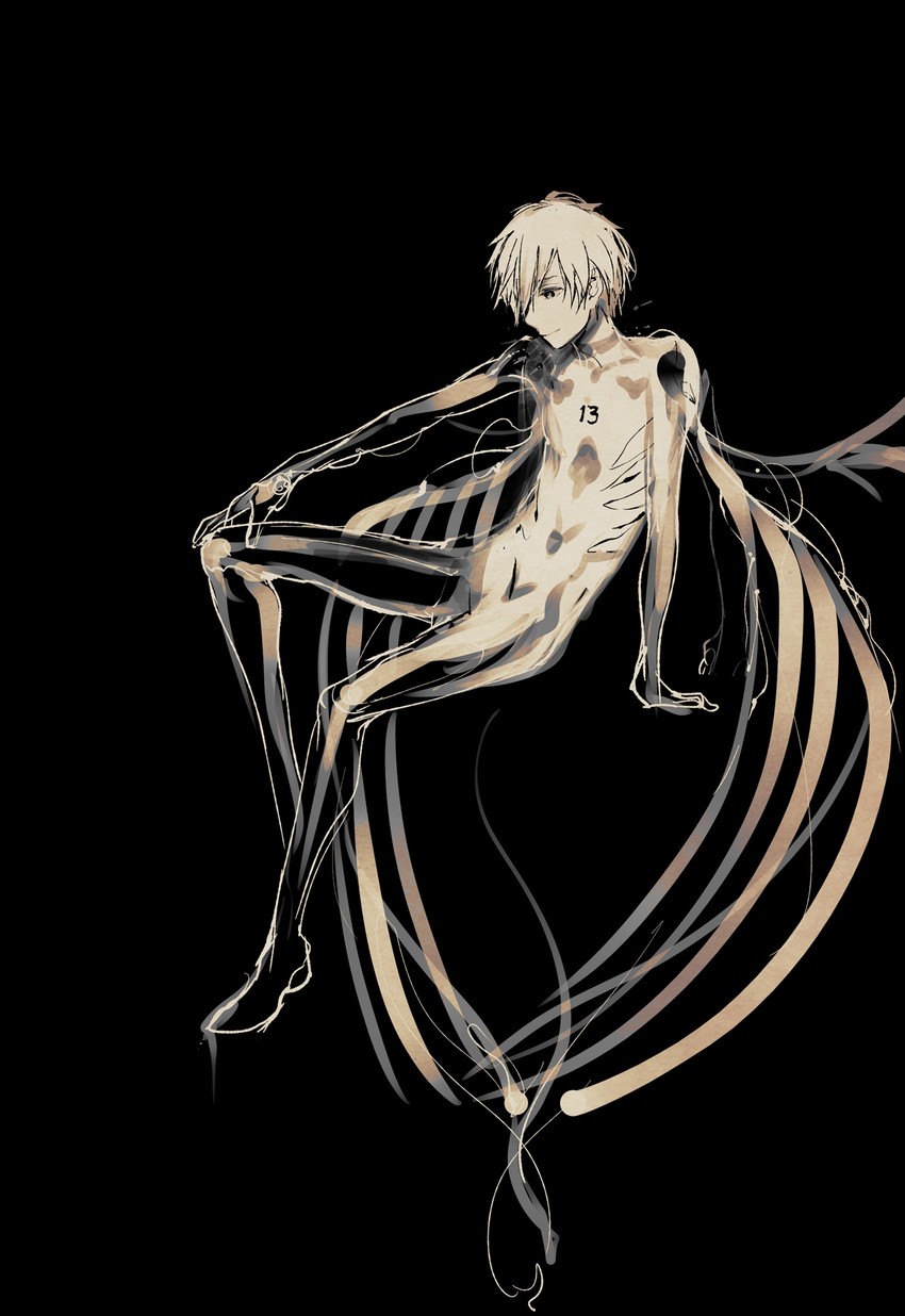 nagisa kaworu (neon genesis evangelion and 2 more) drawn by yokoyari_mengo