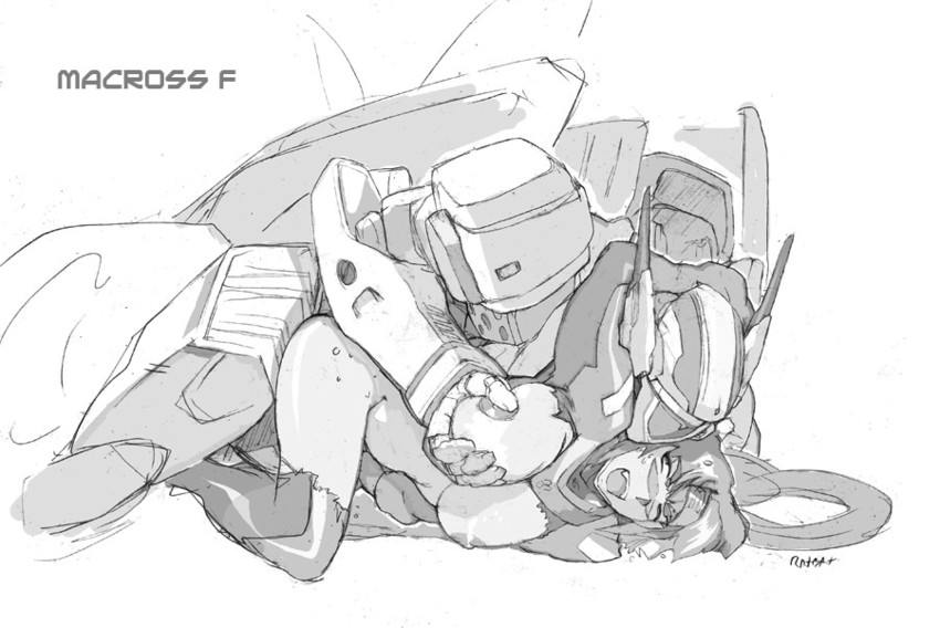 saotome alto, klan klein, and vf-25 (macross and 1 more) drawn by ratbat