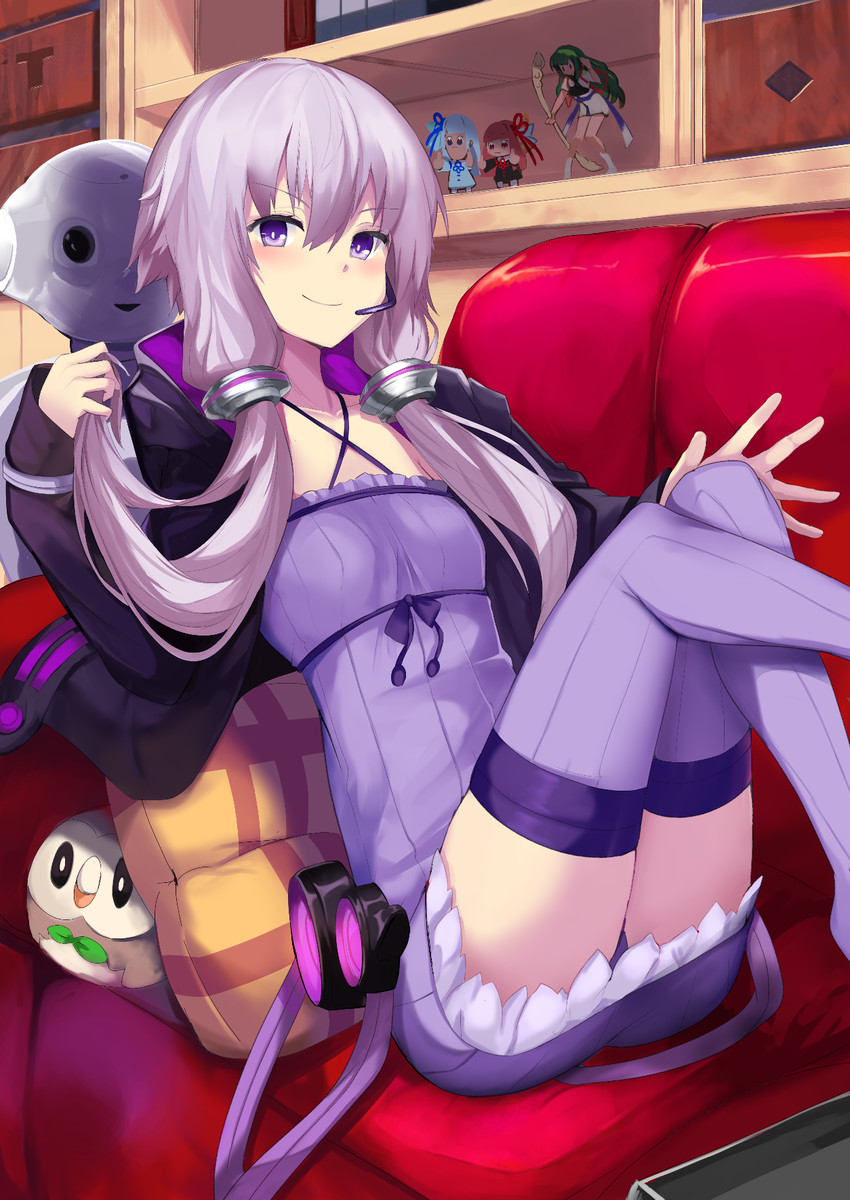yuzuki yukari, rowlet, kotonoha akane, kotonoha aoi, and touhoku zunko (pokemon and 2 more) drawn by yoshizawa_tsubaki