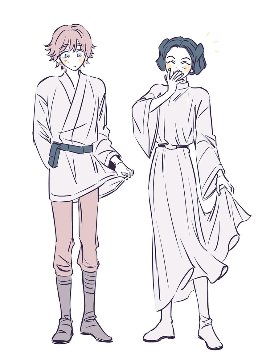 princess leia and luke skywalker (star wars and 1 more) drawn by skdlfjgrp