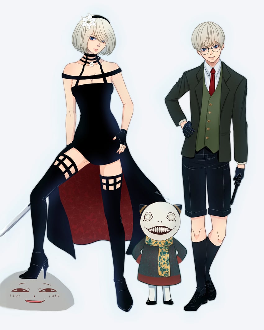 2b, yor briar, anya, twilight, 9s, and 1 more (nier and 2 more) drawn by mitsuki_nite