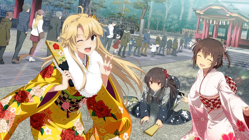 etou kanami, juujou hiyori, and kohagura ellen (toji no miko and 1 more)