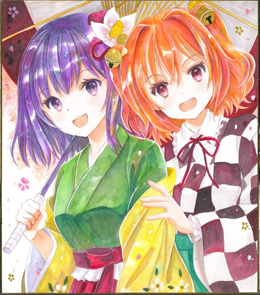 hieda no akyuu and motoori kosuzu (touhou) drawn by hajike_akira