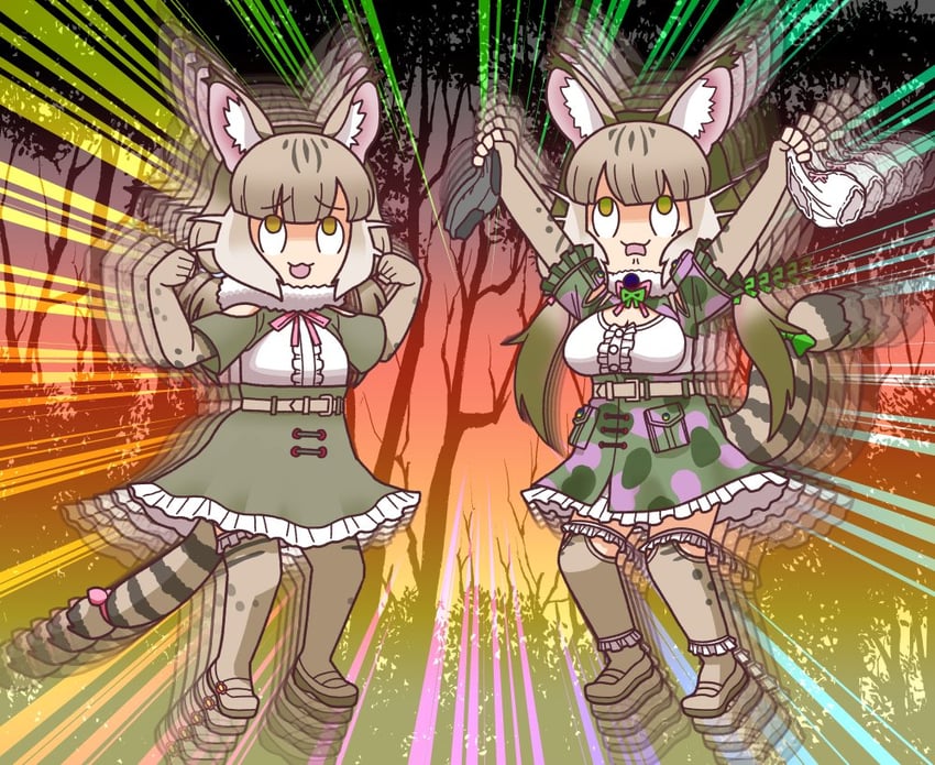 jungle cat (kemono friends and 1 more) drawn by gabyo_nuno