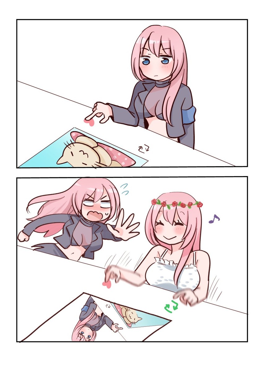 megurine luka (vocaloid and 2 more) drawn by pipikopipiko