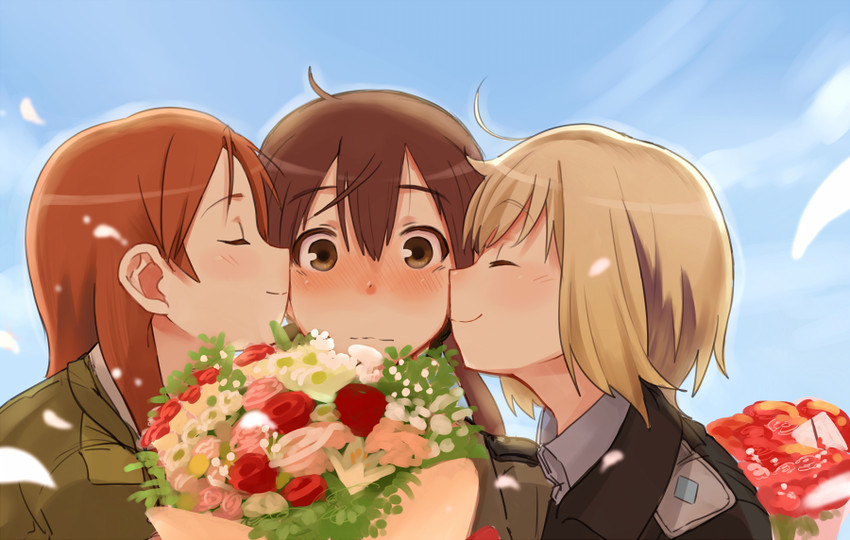 erica hartmann, gertrud barkhorn, and minna-dietlinde wilcke (world witches series and 1 more) drawn by kirusu