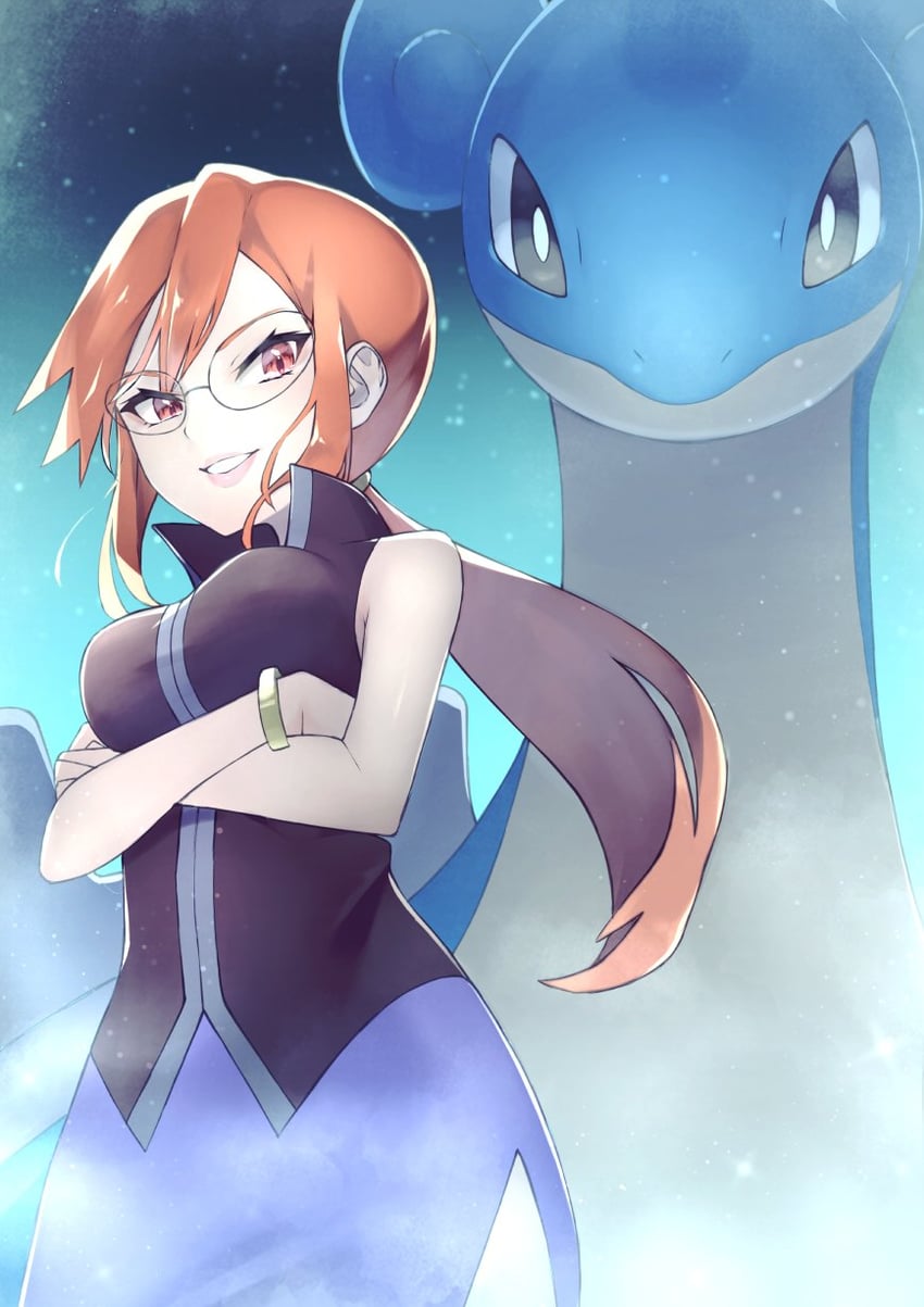 lapras and lorelei (pokemon and 1 more) drawn by rindoriko