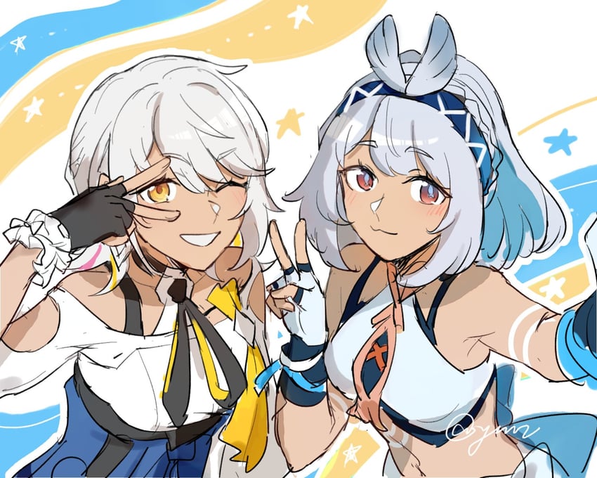 mualani and carole peppers (genshin impact and 3 more) drawn by yuuz123