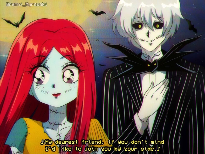 jack skellington and sally (the nightmare before christmas) drawn by brenni_murasaki
