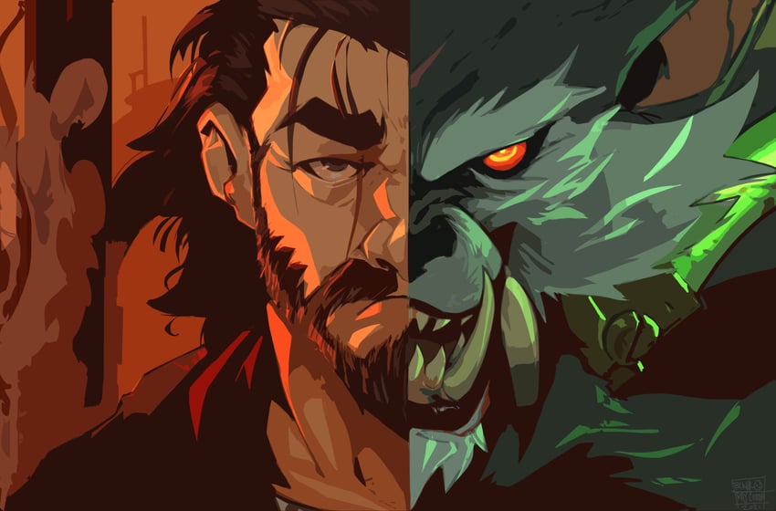 vander and warwick (league of legends and 1 more) drawn by blnk