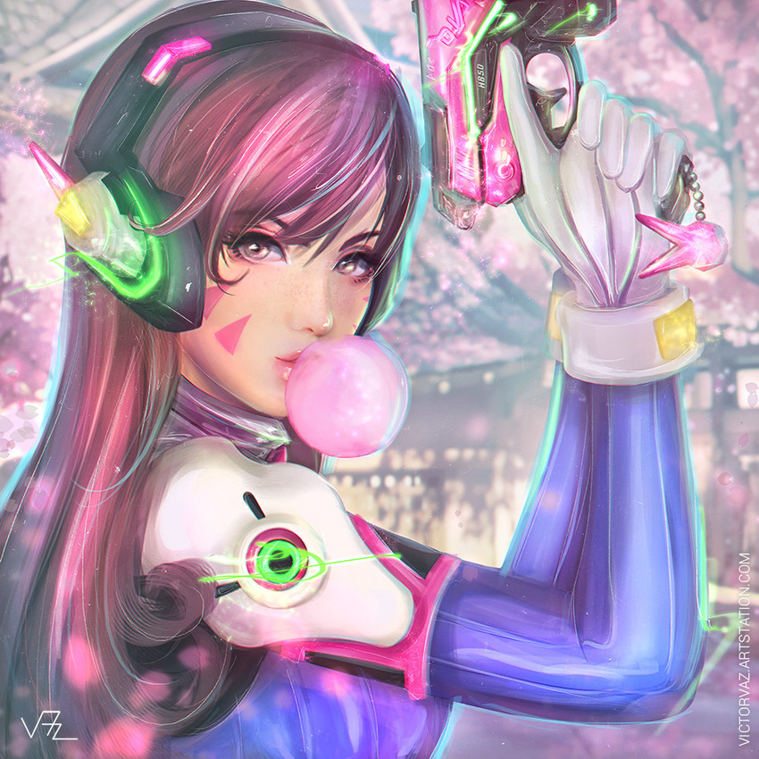 d.va (overwatch and 1 more) drawn by victor_vaz