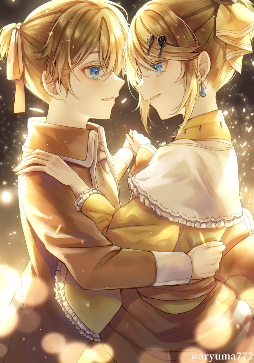 kagamine rin, kagamine len, riliane lucifen d'autriche, and allen avadonia (vocaloid and 3 more) drawn by aryuma772
