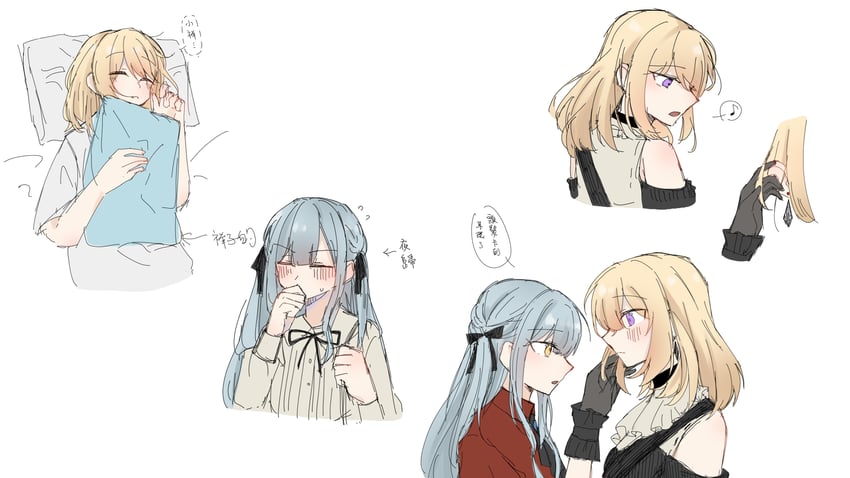 togawa sakiko, misumi uika, oblivionis, and doloris (bang dream! and 1 more) drawn by kaeru_(kaeee41917105)