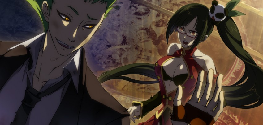 hazama, litchi faye ling, lao jiu, and yuuki terumi (blazblue)