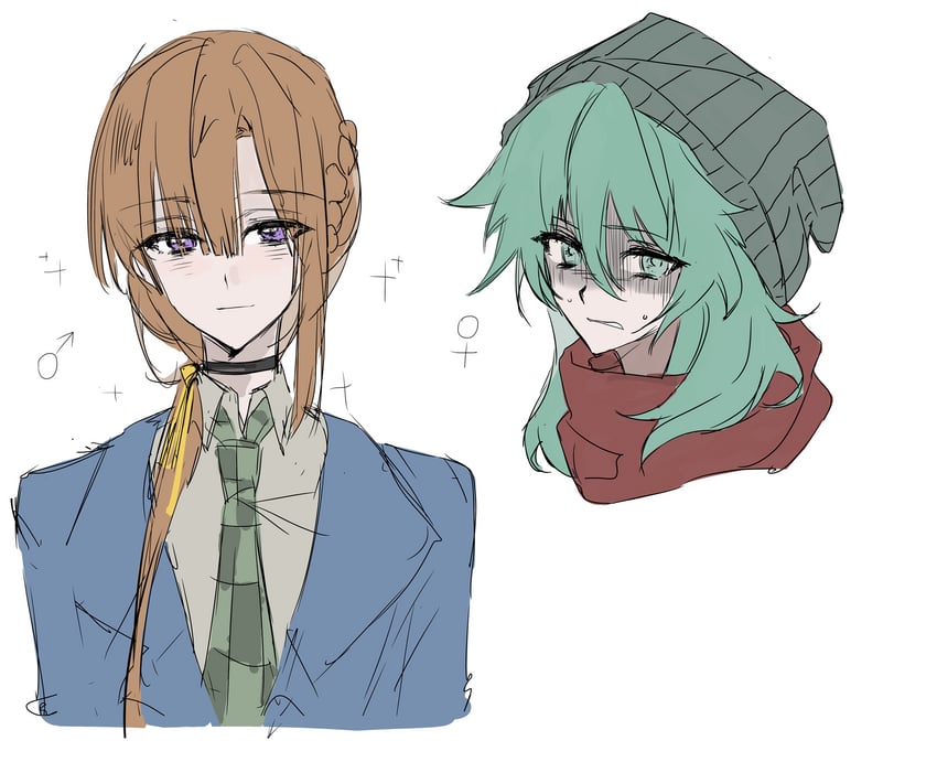 hiyori sou and chidouin sara (kimi ga shine) drawn by qiansefeihe