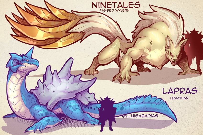 lapras and ninetales (pokemon and 1 more) drawn by lluisabadias