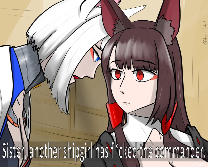 kaga and akagi (azur lane) drawn by dead_degenerate