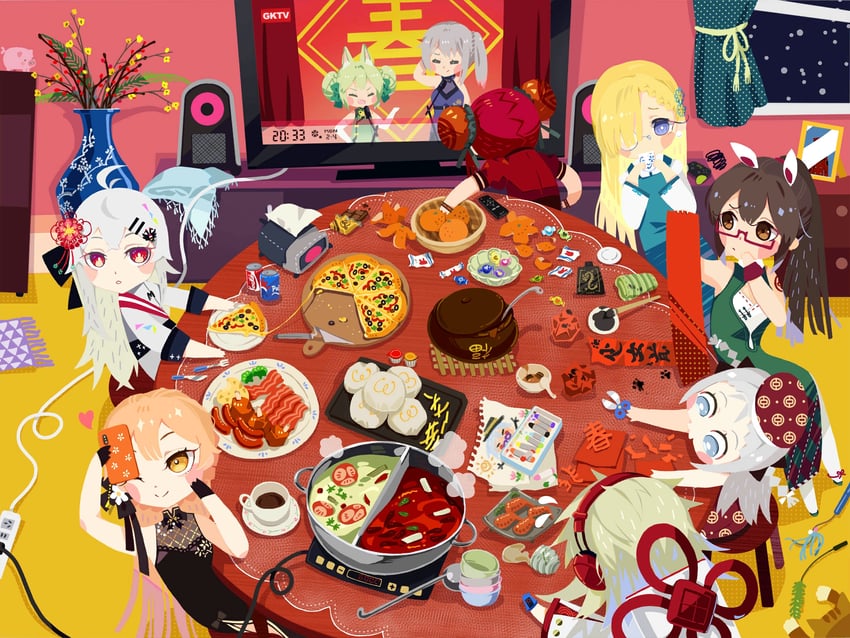 commander, dinergate, ots-14, thompson, mp5, and 7 more (girls' frontline and 3 more) drawn by imoko_(imonatsuki)