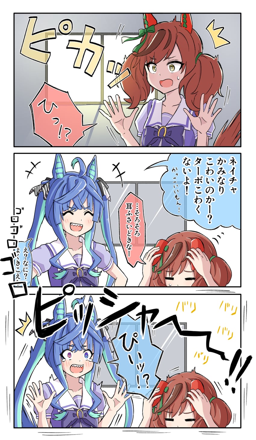 nice nature and twin turbo (umamusume) drawn by toushirou_(sugarwhite1046)